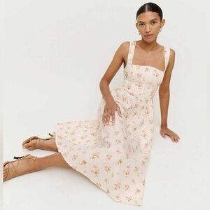 NWT Reformation Tagliatelle Linen Dress Floral Size 10